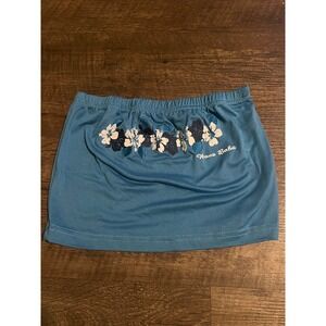 Wave Babe Womens Tube Top Floral Embroidery Blue Size S/M
